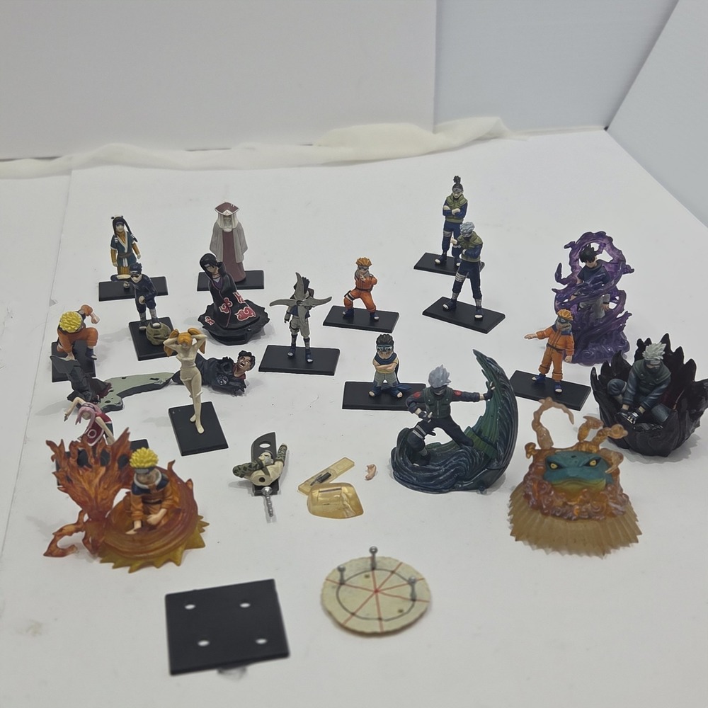 Naruto Anime Lot Bandai 2002 Gashapon Kakashi Sasuke Itachi Sakura Toad Vtg Y2k
